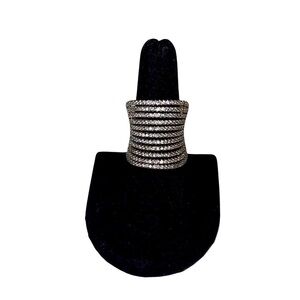 Sterling Silver Zirconia Spine Ring 7